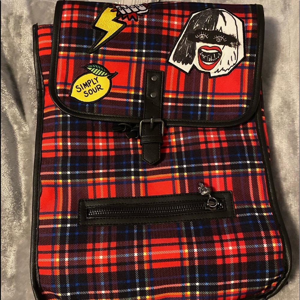 Plaid cruella devil backpack